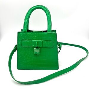 Green Faux Crocodile-Embossed Mini Handbag Forever 21